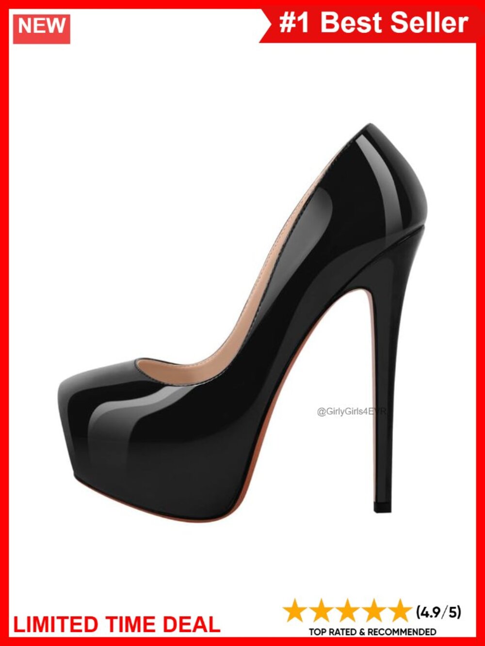 Platform Stiletto Heel Slip On Pumps Vegan-Friendly High Heel Women's Shoes